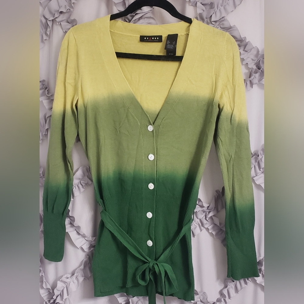 Axcess Green Cardigan Sweater in Small